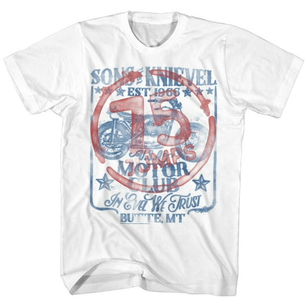Evel Knievel American emblématique DAREDEVIL MOTO 75 sauts Adulte T-Shirt Evel Knievel American emblématique DAREDEVIL MOTO 75 sauts Adulte T-Shirt